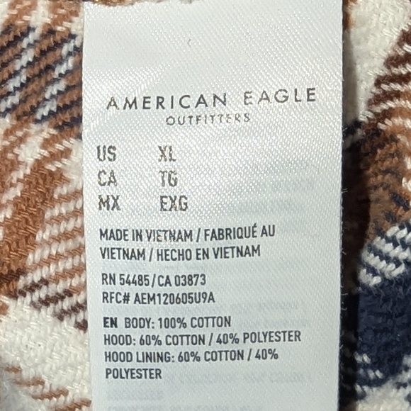 XL • American Eagle • Oversized Hooded Flannel 🧡 - Picture 5 of 7